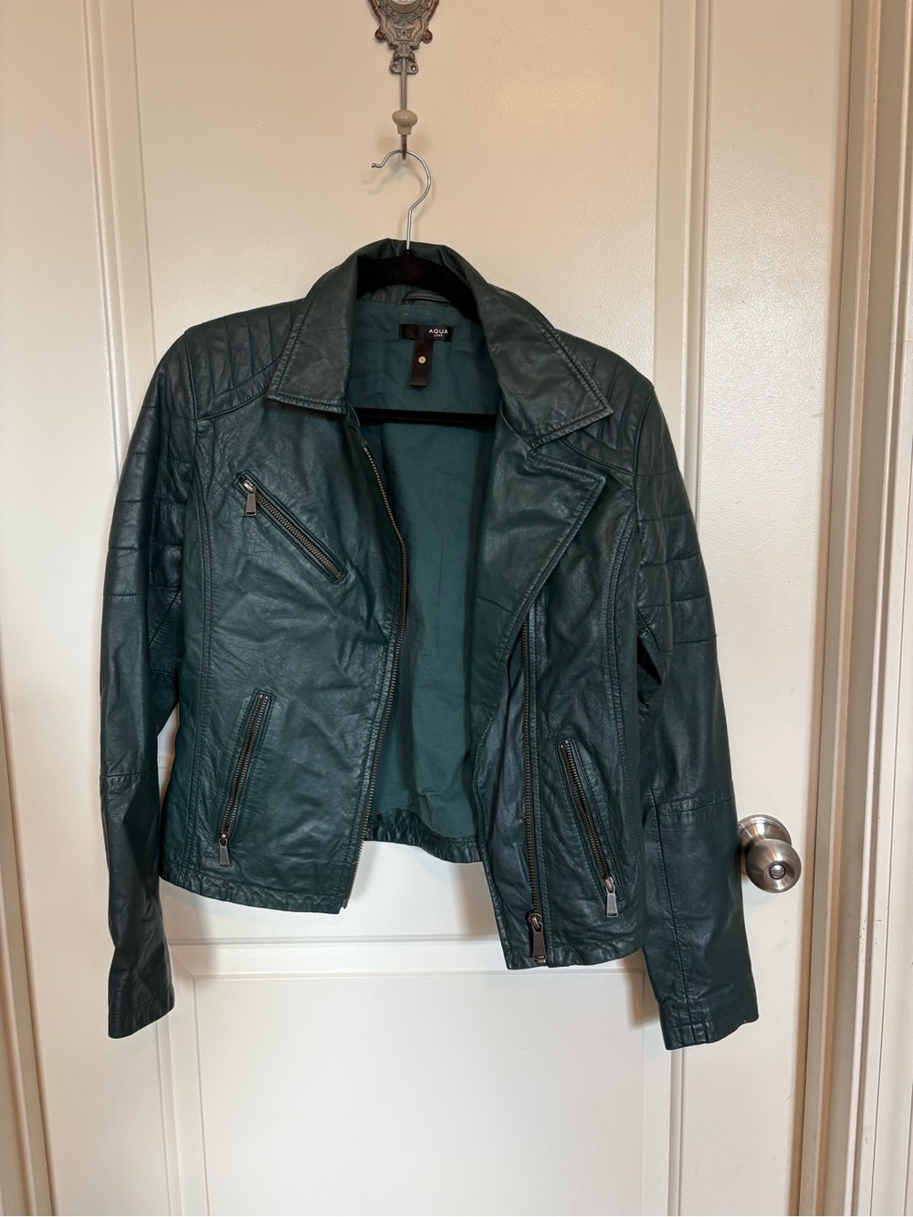 Dark Teal Leather Jacket
